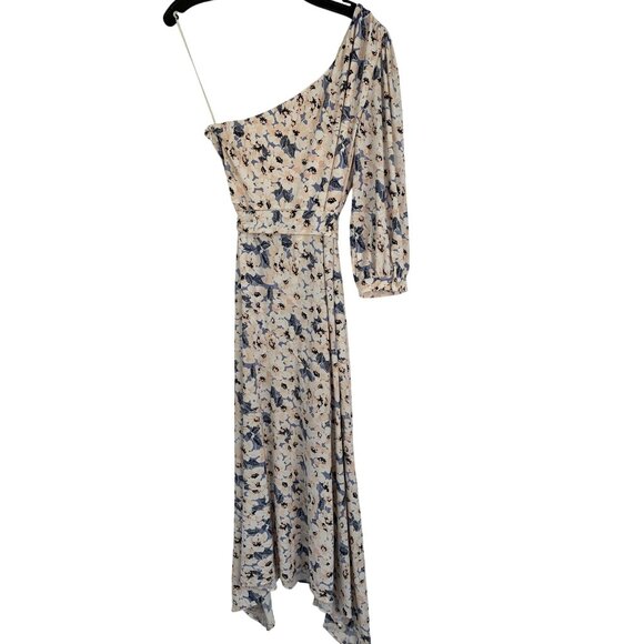 Lauren Ralph Lauren Asymmetrical One-Shoulder Floral Print Dress Size 8 RE10613 - Picture 6 of 13